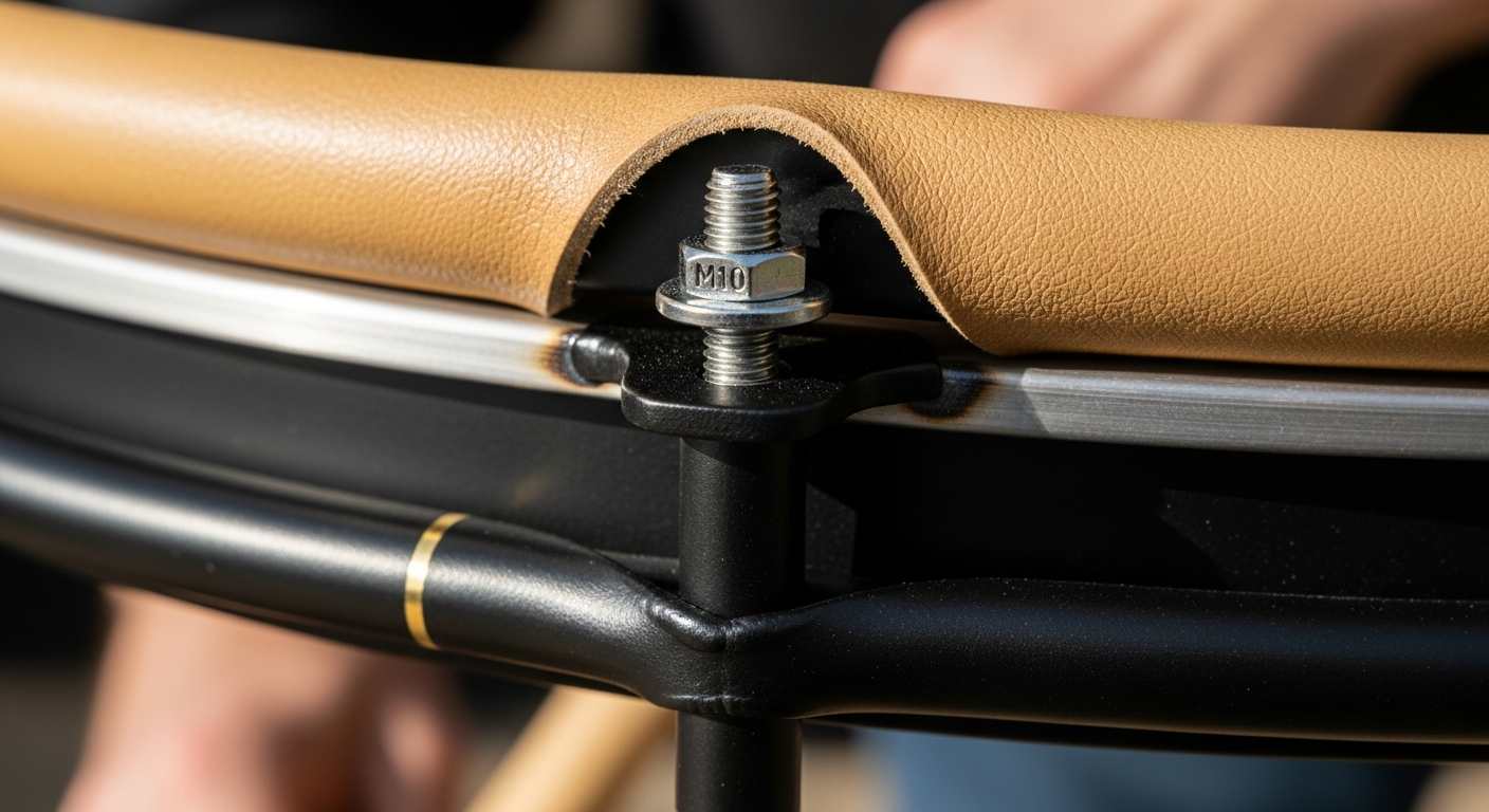 bass-surface-drum — bearing flange clamp ring macro detail