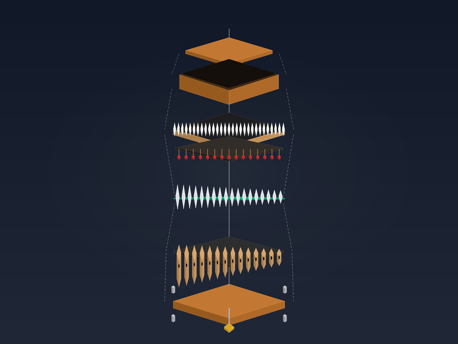 Celesta — exploded assembly diagram