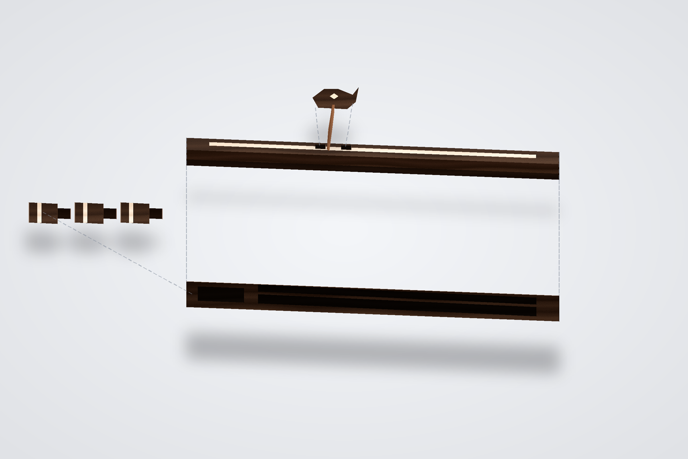 drone-flutes — exploded diagram render