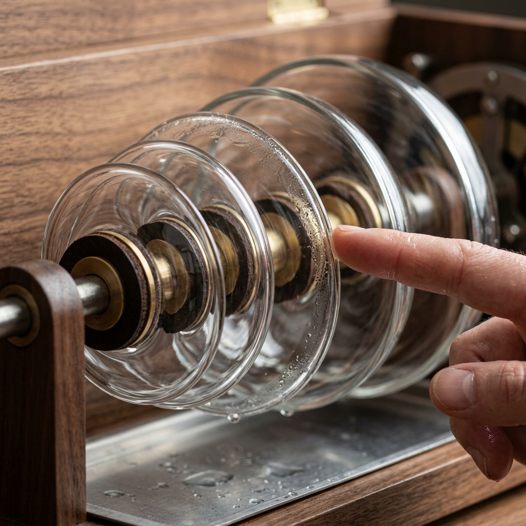 Glass Armonica — macro detail: nested bowl stack