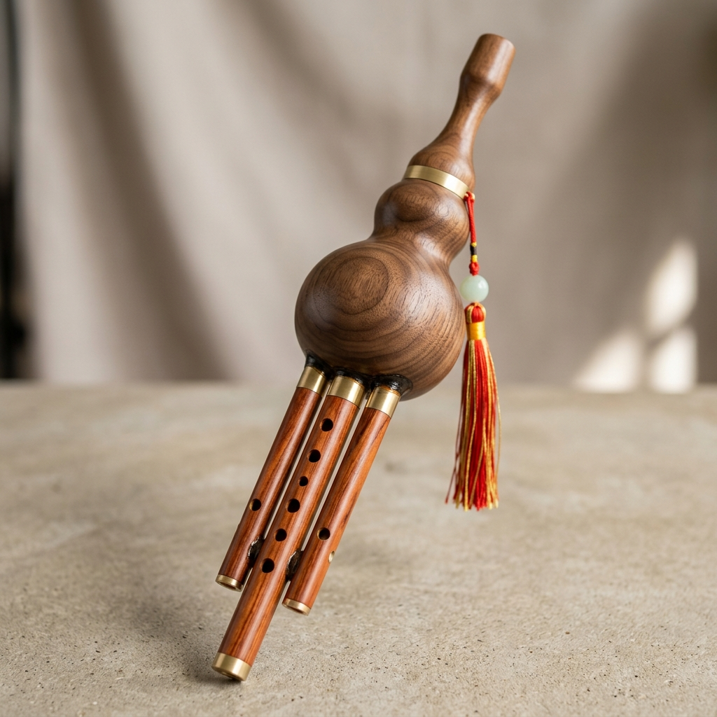 Hulusi (葫芦丝) — Wooden Cucurbit Free-Reed Flute Family (HUL-001) — Build Packet