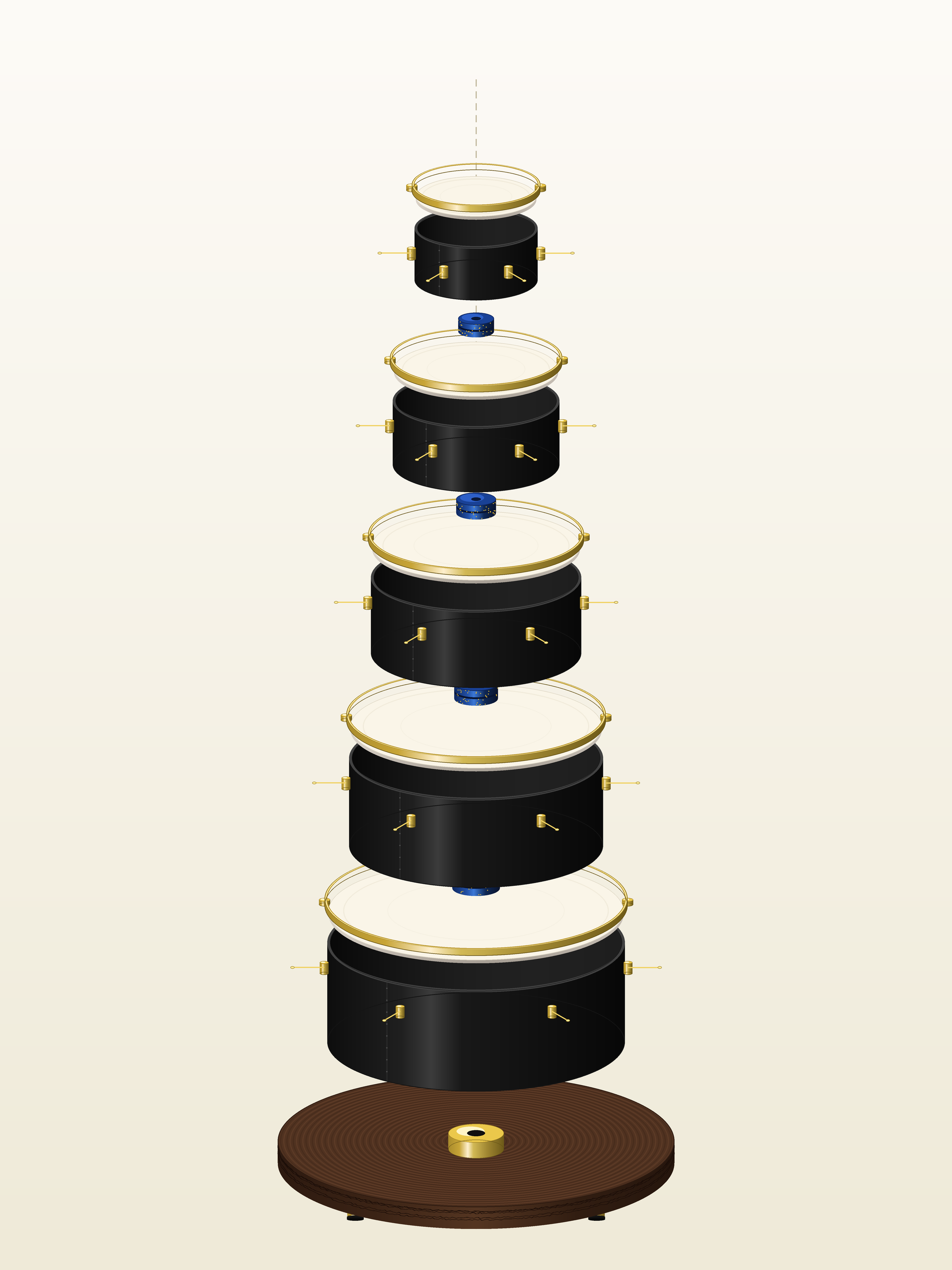 modular-pedestal-drum-stack — exploded diagram