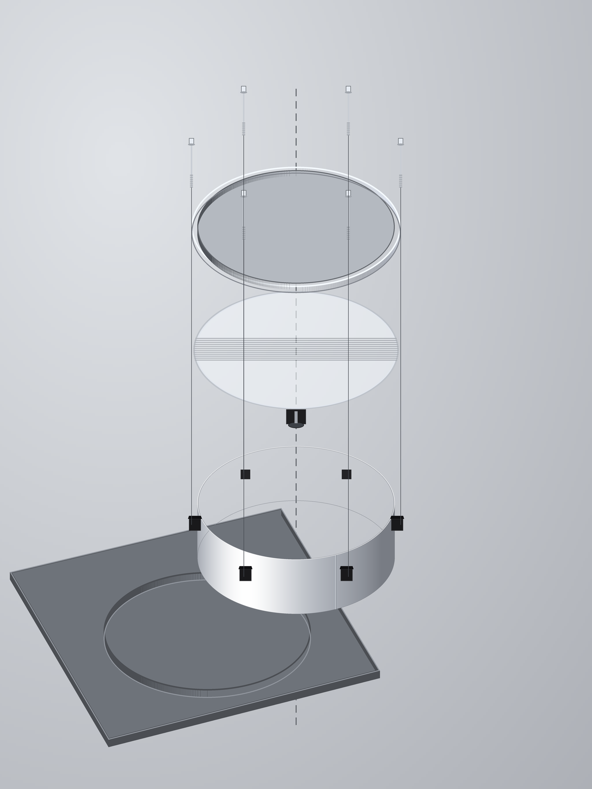 tunable-snare-frame-array — exploded diagram